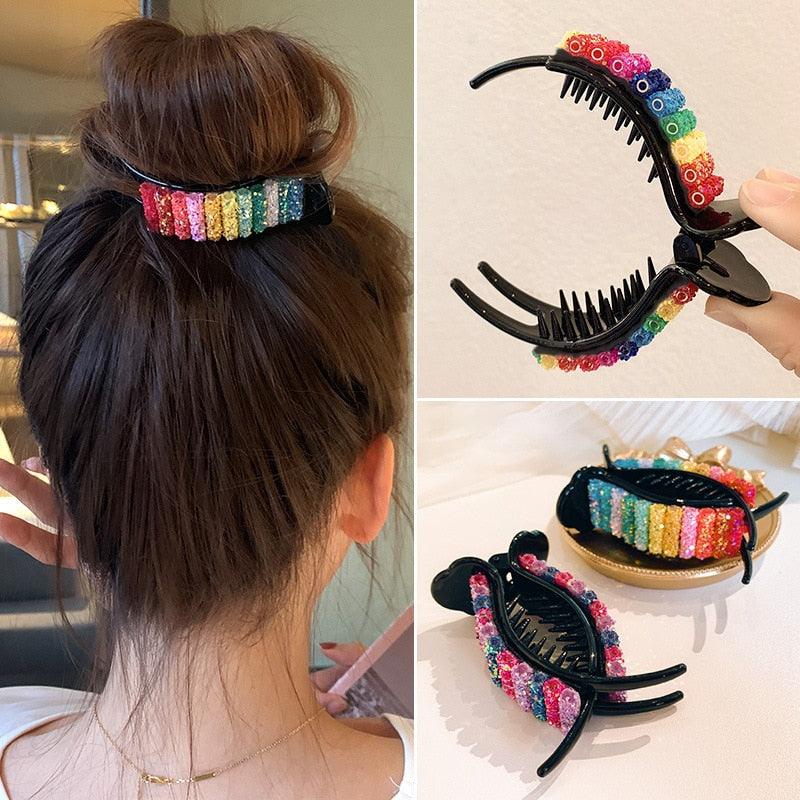 New Colorful Rainbow Hair Claws For Women Girls Hair Holder Clip Sweet Headband Hair Style Make Hairpin Fashion Hair Accessories - VitaGlow Beauty Co.