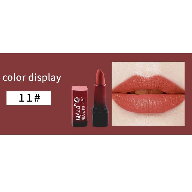 Small Square Tube Matte Matte Not Easy To Fall Off Lipstick Smooth Moisturizing Not Pull Dry Lasting Color Portable Lipstick Makeup - VitaGlow Beauty Co.