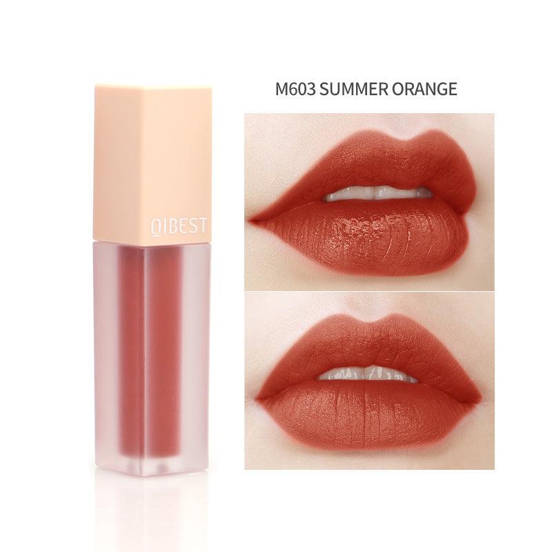 QIBEST Matte Velvet Matte Lip Gloss Lip Gloss Matte Creamy Lasting Liquid Lipstick - VitaGlow Beauty Co.