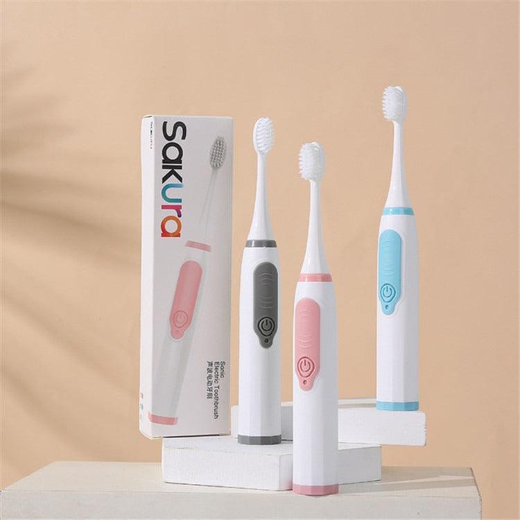 New Macaron Three Color Fresh Adult Children Soft Hair Battery Acoustic Electric Toothbrush - VitaGlow Beauty Co.