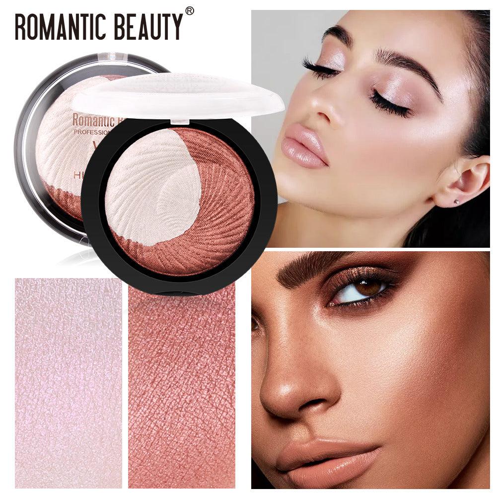 Romantic Beauty Two-Color Highlight Powder To Decorate The Face Pearl Light To Brighten The Lasting Highlight Powder - VitaGlow Beauty Co.