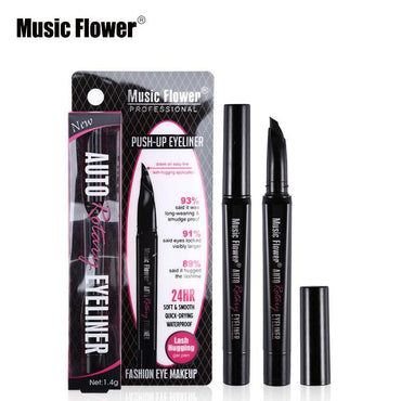 Music Flower Pro Auto Rotating Liquid Eyeliner Waterproof Eye Makeup Lash Hugging Gel Eye Liner Mark Pen Smudge-proof Cosmetics - VitaGlow Beauty Co.