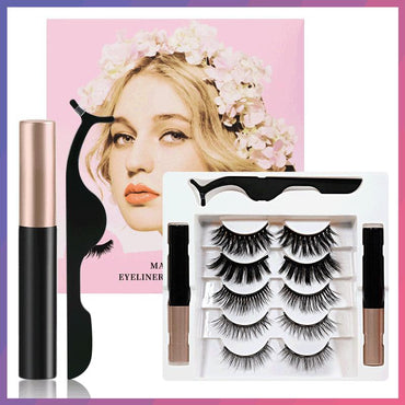 Magnetic False Eyelashes & Liquid Eyeliner Set - VitaGlow Beauty Co.