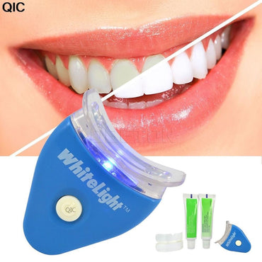 QIC Electric Dental Teeth Whiting Kit Including Battery Original White LED Light Tooth Whiten Toothpaste Gel Whitener Oral Care - VitaGlow Beauty Co.