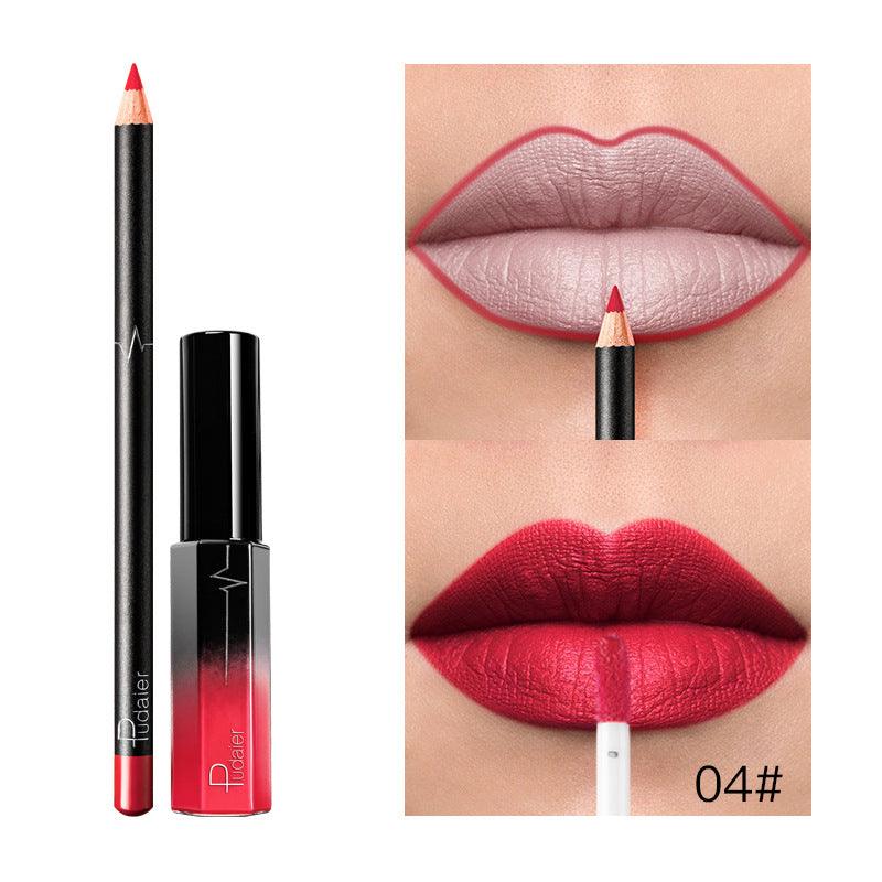 Pudaier 36 Color Matte Lip Gloss Lip Liner Matte Matte Lip Glaze Lipstick Pencil - VitaGlow Beauty Co.