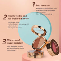 O'CHAIN Pearlescent two-color eyeshadow Matte lipstick does not fade and does not stick to the cup powdery delicate eyeshadow palette - VitaGlow Beauty Co.