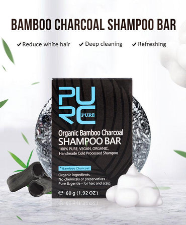 Soap Shampoo Soap Rich Nourishing Refreshing And Glossy Bamboo Charcoal Shampoo Soap - VitaGlow Beauty Co.