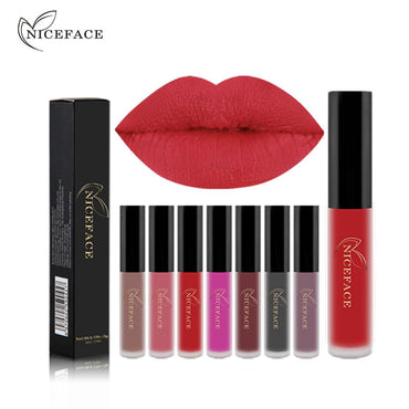 NICEFACE Matte Lip Glaze Does Not Fade And Does Not Stick To Cup Lip Gloss Non-Moisturizing Lipstick Orange - VitaGlow Beauty Co.