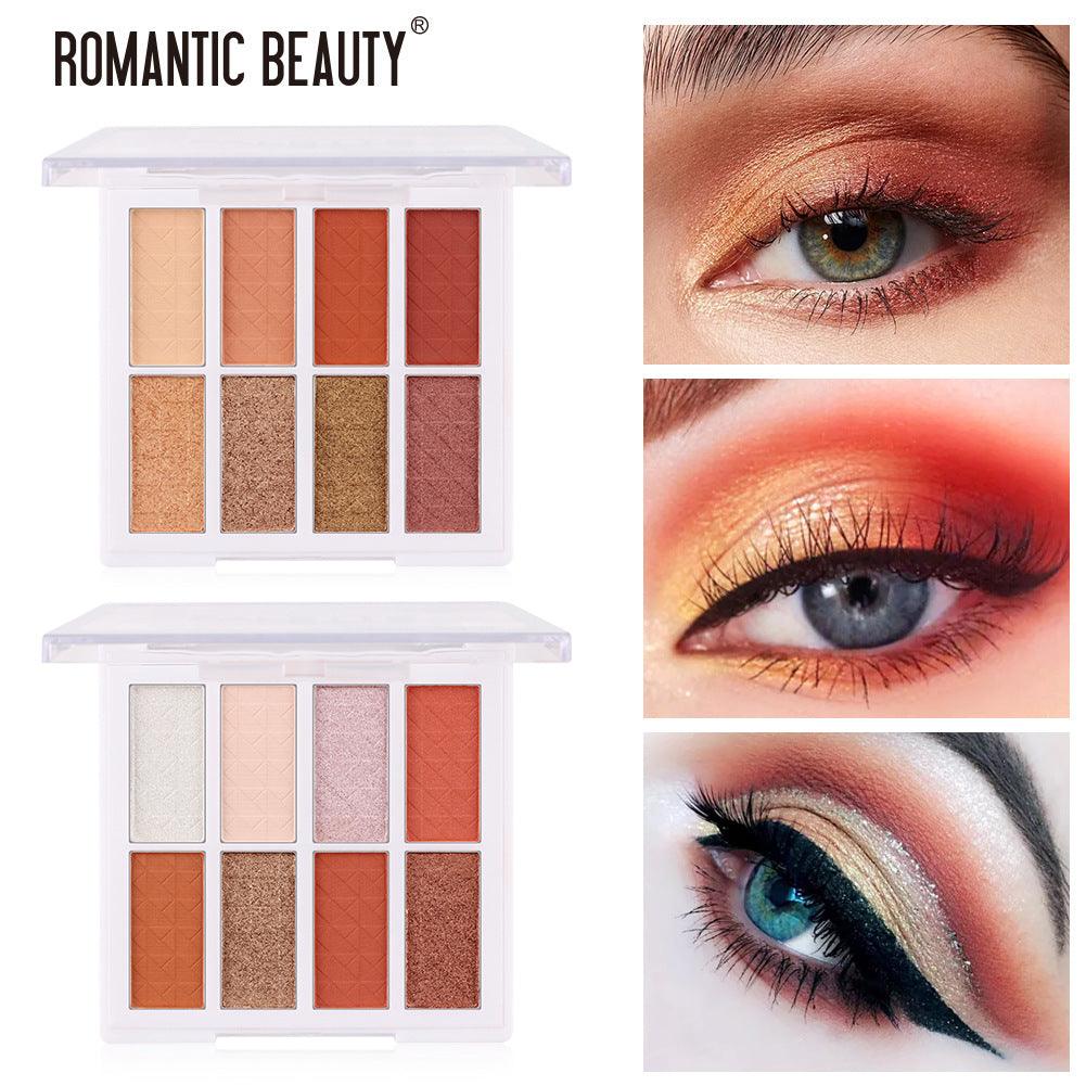 Romantic Beauty Matte Small Plate Portable Eyeshadow Makeup INS8 Color Eyeshadow Palette - VitaGlow Beauty Co.