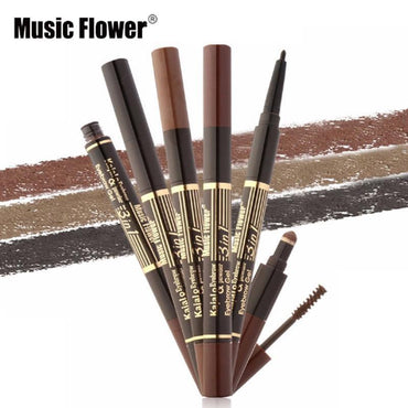 Music Flower Brand Eye brow Makeup Set Eyeliner+Eyebrow Powder+Eyebrow Brush Long-lasting Waterproof Quick Dry Comestic Tools - VitaGlow Beauty Co.