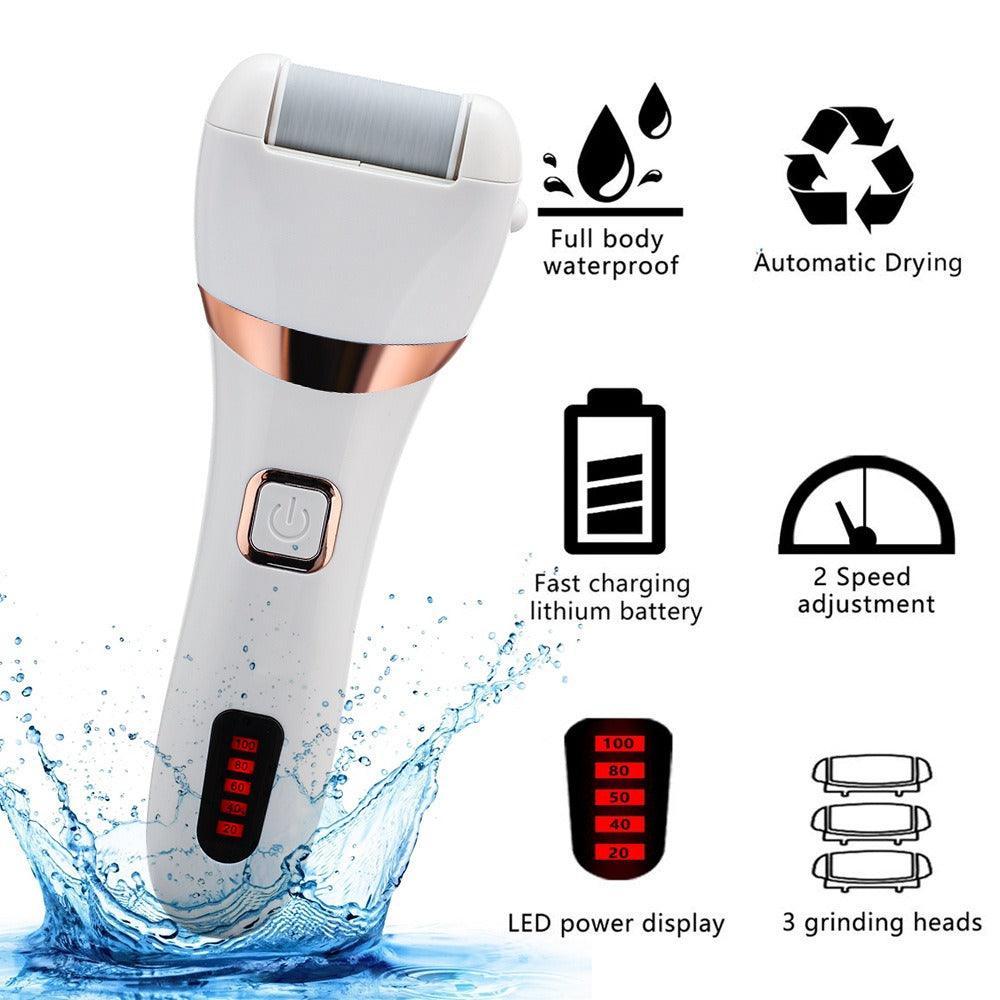 Rechargeable 7 Waterproof Electric Foot Grinder Dead Skin Cutin Removal Household Electric Foot Beauty Foot Grinder Kit - VitaGlow Beauty Co.