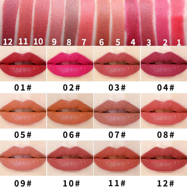 Small Square Tube Matte Matte Not Easy To Fall Off Lipstick Smooth Moisturizing Not Pull Dry Lasting Color Portable Lipstick Makeup - VitaGlow Beauty Co.