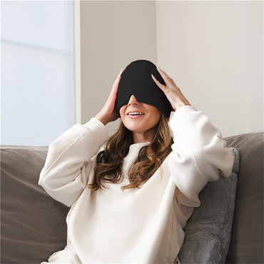 Migraine Relief Hat Ice Pack Headache Relief Gel Eye Mask Cold Therapy Migraine Face Mask Elastic Bag - VitaGlow Beauty Co.