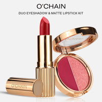 O'CHAIN Pearlescent two-color eyeshadow Matte lipstick does not fade and does not stick to the cup powdery delicate eyeshadow palette - VitaGlow Beauty Co.