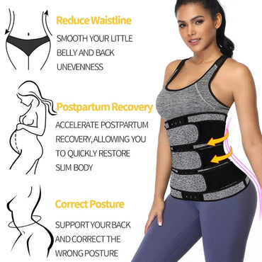 3-Buckle Belly Band Waist Trainer - VitaGlow Beauty Co.