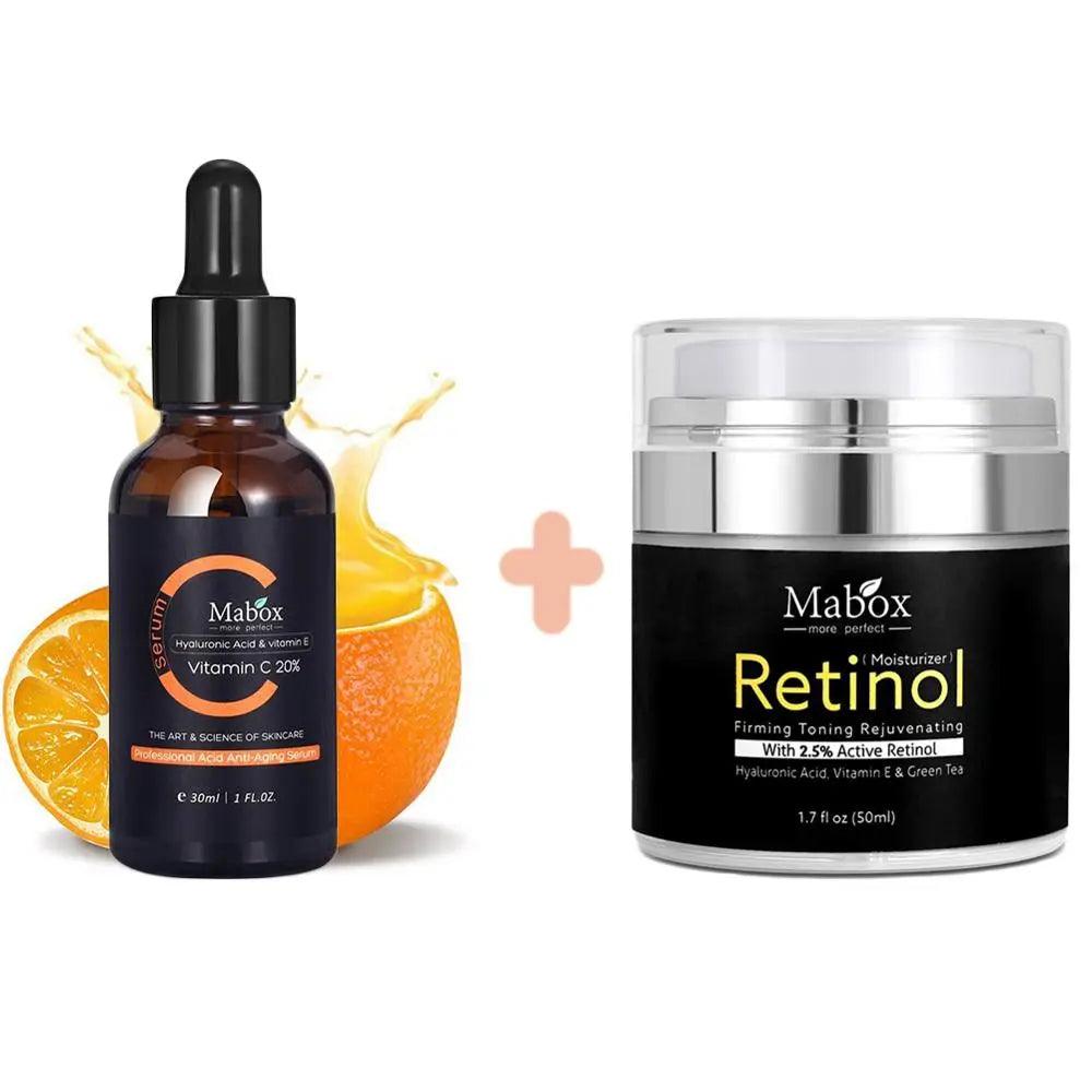 MABOX 2.5% Retinol Whitening Face Cream & Vitamin C Whitening Serum - VitaGlow Beauty Co.